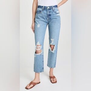 FRAME Le Original Slim Straight Distressed Jeans in Sunkissed